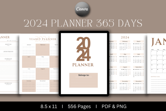 Download 2024 Planner 365 Days | KDP Interior - 2024 planner Collection