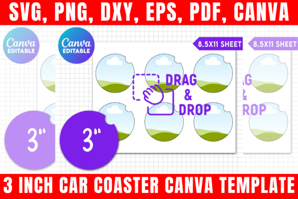 Download 3 Inch Car Coaster Canva Template - Premium Resources