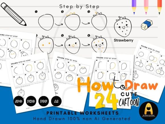 Download How to Draw Cute Fruits for Kids-KDP - Premium Resources